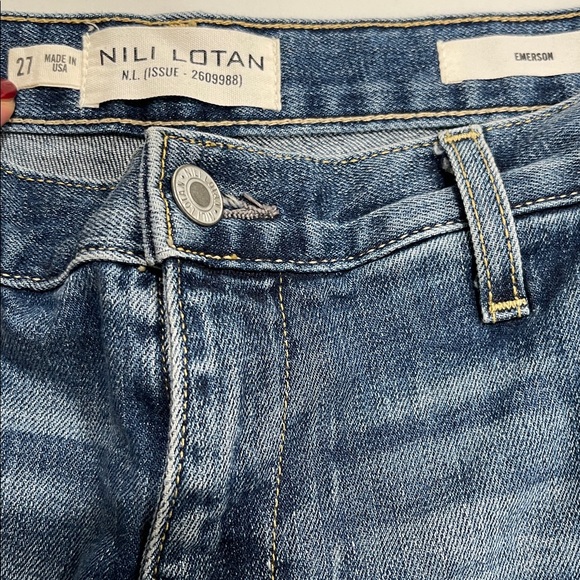 Nili Lotan Emerson Barrel Jean SZ 27 Classic Wash Blue - Picture 9 of 11